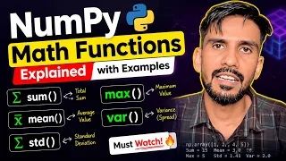 NumPy Mathematical Functions Explained sum mean max std var with Examples