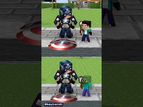 Baby Steve😇 VS Baby Zombie😈 fight Thanos.😂💖 #minecraft#shorts