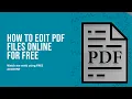 How to edit PDF online for free without login