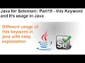 Java for Selenium Part19 What is this Keyword in Java
