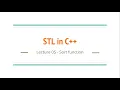 Lecture 05 - Sort function STL in C