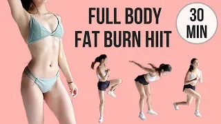30 min Full Body Fat Burn HIIT - Abs Arms Thighs Legs Standing Exercises Only No Mat Needed