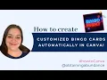 How To Create Custom Bingo Cards in Canva FREE