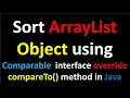 How to sort ArrayList object using compareTo method Comparable interface