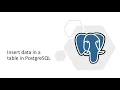 PostgreSQL Insert data in table