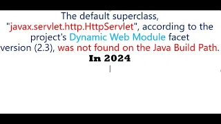 javax servlet http HttpServlet according to the project Dynamic WebModule 2024 The default superclas