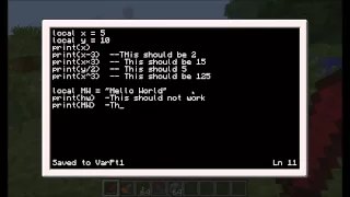 ComputerCraft Tutorial Episode 2 - Variables Math and Comments