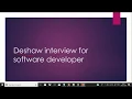 DEShaw Interview Software Developer