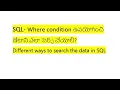 Filter data in SQL explained in Telugu