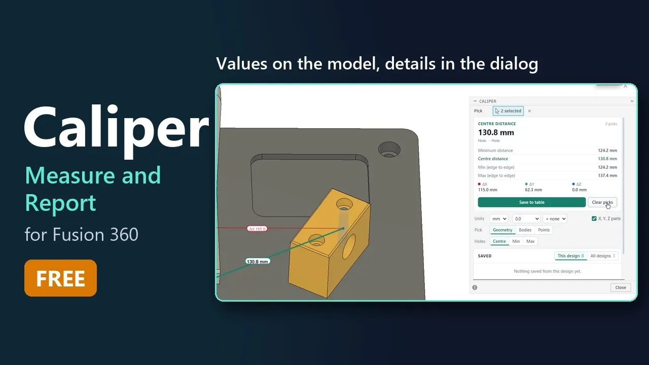 Caliper – Measure and Report | Free Measure Tool for Autodesk Fusion 360