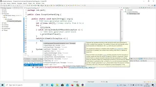 Exception Handling in Java Multiple Exception Eclipse IDE