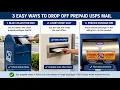USPS How Drop off Prepaid Mail Packages or Letters in Outdoor Blue Collection BOX Inside Bin NO LINE