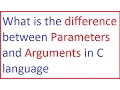 What is the difference between Parameters and Arguments in C language in hindi by programming desire