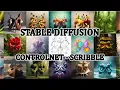 STABLE DIFFUSION - ControlNET When a simple SCRIBBLE can become anything Ai Generated