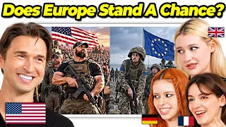 Europeans and American React to "What if Every US Gun Owner Fought Europe..."