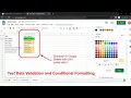 Learn Google sheets - Data Validation and Conditional Formatting