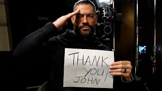 John Cena receives a heartfelt farewell from Roman Reigns Brock Lesnar CM Punk Triple H and more