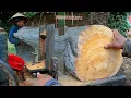 Download Lagu PEMBERIAN PAK LURAH‼️Kayu Jati Super-Di Rajang Gergaji Mesin Bandsaw Rakitan