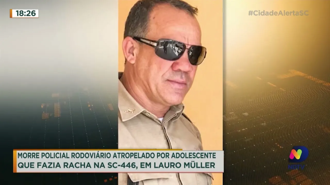 Policial morre ao ser atropelado por adolescente flagrado em racha na SC-446 em Lauro Müller