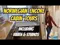 NORWEGIAN ENCORE CABIN TOUR 11 DIFFERENT CABINS INCLUDING HAVEN AND STUDIOS