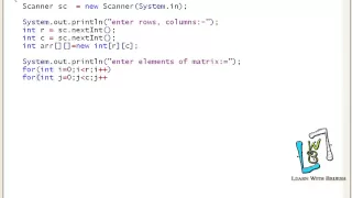 18 How to find Transpose of matrix in java