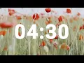 4 Minute 30 Second Timer with Relaxing Music and Alarm Countdown Clock for Stress Relief