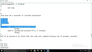 Java Control Flow Selection Statement Part-2