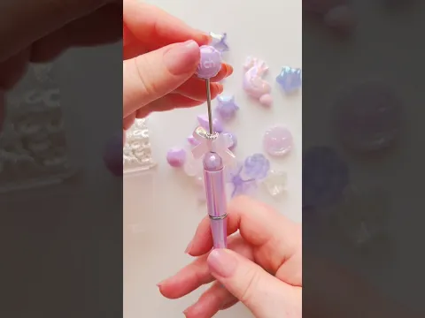 Let’s make a purple beaded pen ✨ #beadedpen #beads