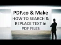 How to Search and Replace Text in PDF Files using PDF co and Make