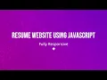Dummy Resume Website Front-End Web Development using HTML CSS JS