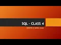 SQL Training Class 4