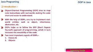 Object oriented Programming OOP - Java Programming