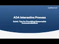 ADA Interactive Process Quick Tips for Providing Reasonable Accommodations