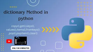 dictionary Method in python copy get keys values items fromkeys pop popitem clear