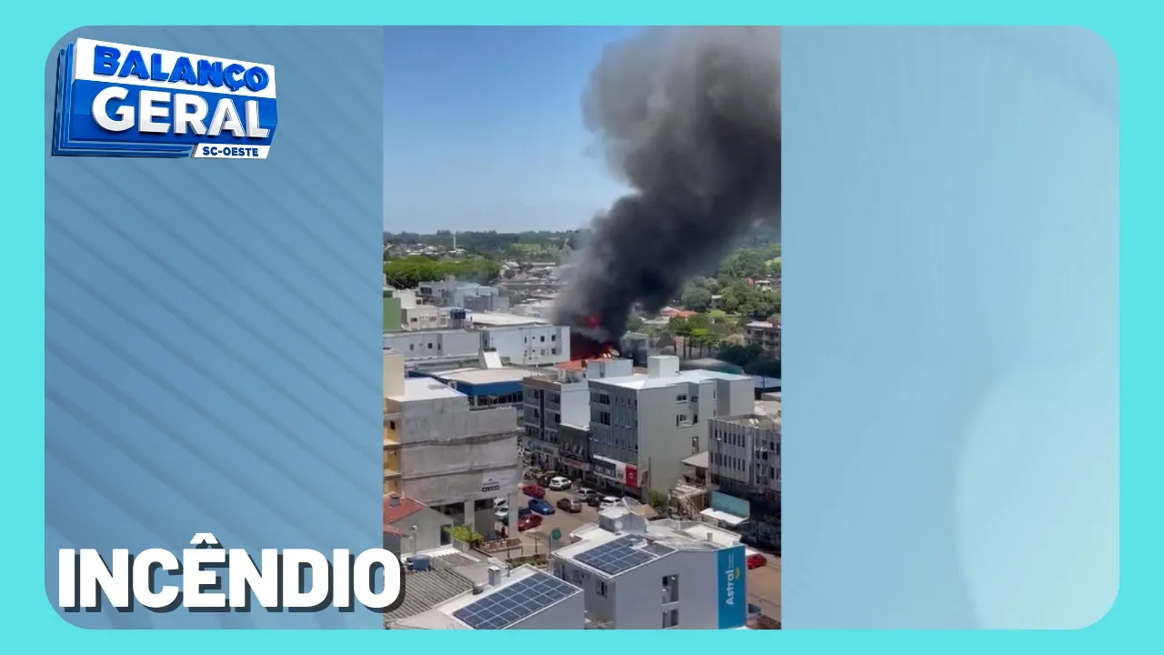 Incêndio de grandes proporções destrói supermercado em São Miguel do Oeste