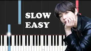 Download BTS V - Winter Bear (SLOW EASY PIANO TUTORIAL) MP3