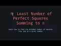 Minimum Number of Perfect Squares That Sum to n Fast JavaScript Methods Math Shortcuts