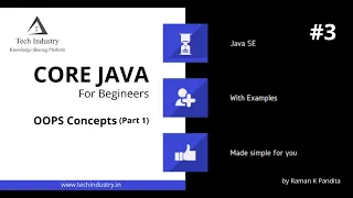 Core JAVA - OOPS Concepts Part 1 Class Object Constructor Abstraction