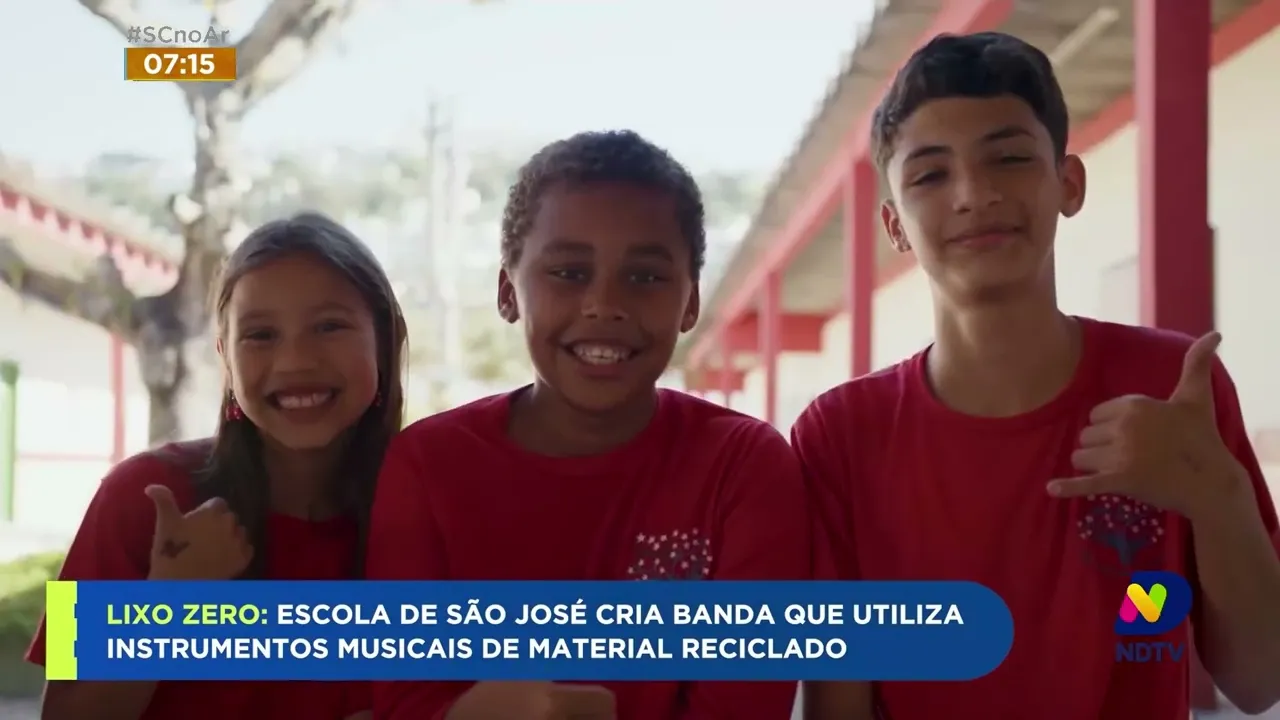Escola de São José incentiva a reciclagem de lixo na elaboração de instrumentos musicais