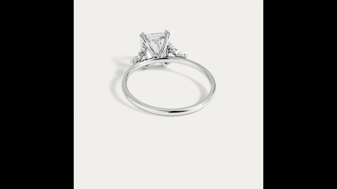 Serene丨2CT Radiant Cut Lab Diamond Side Stone Engagement Ring
