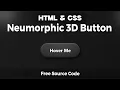 3D Neumorphic Button Design HTML CSS Only