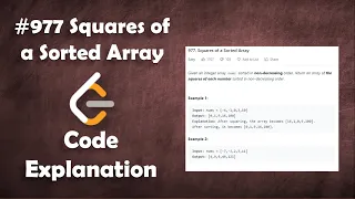 Squares of a Sorted Array Live Coding with Explanation Leetcode