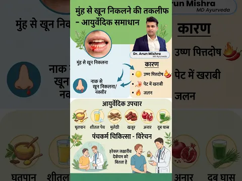 मुंह से खून निकलने (blooding) की तकलीफ #mishraveda #oj Ayurveda #drarunmishra
