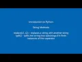 Python String Methods - replace split