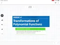 Transformations of Polynomial Functions Lesson 3-7