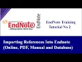 EndNote Tutorial Importing References Into Endnote Online PDF Manual Databases Tutorial 2
