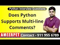 Does Python support Multi Line Comment Ameerpet Technologies By Srinivas