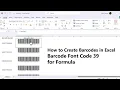 How to Create Barcodes in Excel Barcode Font Code 39 for Formula