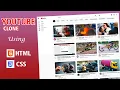 Build a YouTube Clone Website Using HTML CSS Clean UI Design Tutorial