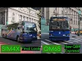 Various Express Buses in Lower Manhattan with SIM4X Final Look and NEW QM65